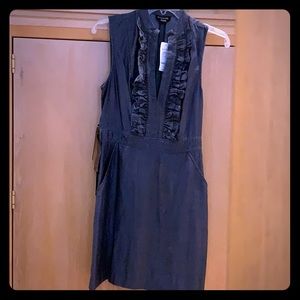 Bebe Ruffle Tencel Dress Dark in Denim Wash